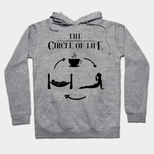 Coffee, Yoga, Sleep, Repeat.  The Circle of Life Hoodie